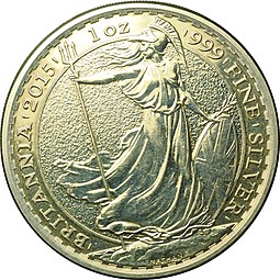 Монета 2 фунта 2015 Стоящая Британия Великобритания