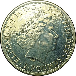 Монета 2 фунта 2015 Стоящая Британия Великобритания