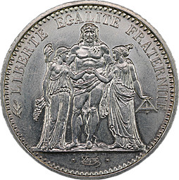Монета 10 франков 1965 Геркулес и Музы Франция