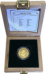 Монета 50 долларов 2008 Меркурий Бог торговли Острова Кука