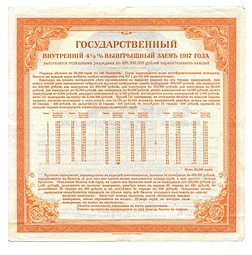 Банкнота 200 рублей 1917 Государственный внутренний выигрышный заем 2 разряд