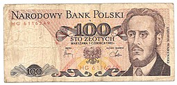 Банкнота 100 злотых 1982 Польша