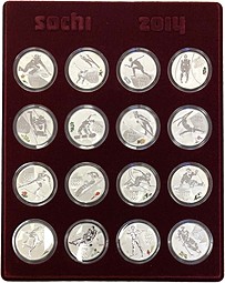 Комплект 3 рубля 2014 Олимпиада в Сочи - Зимние виды спорта 16 монет