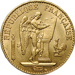 Монета 20 франков 1876 A Франция