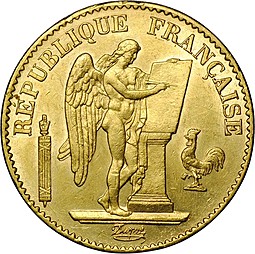 Монета 20 франков 1874 A Франция