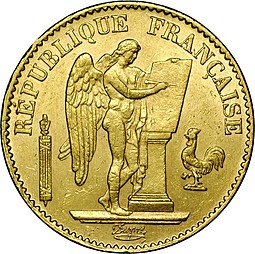 Монета 20 франков 1877 A Франция