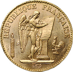 Монета 20 франков 1893 A Франция