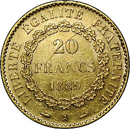 Монета 20 франков 1889 A Франция