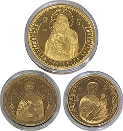 Комплект из 3-х медалей Пресвятая Богородица: Владимирская, Иверская, Семистрельная ММД
