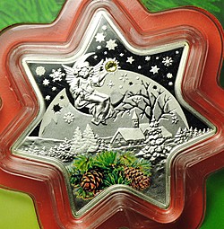 Монета 2 доллара 2012 Рождественская звезда Ниуэ