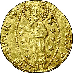 Монета 1 цехин (дукат) 1350 - 1439 Римский сенат Венеция
