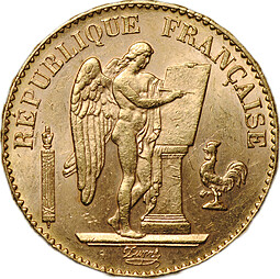 Монета 20 франков 1898 A Франция