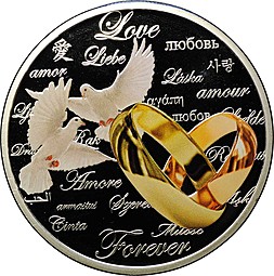 Монета 2 доллара 2011 Любовь Навсегда Love Forever Ниуэ