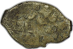 Монета Четверетца (полуденга) 1462 - 1505 Иван III Васильевич Зверь влево