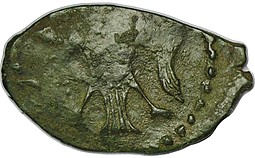 Монета Пуло 1505 - 1533 Василий III Иванович Новгород / Двуглавый орел