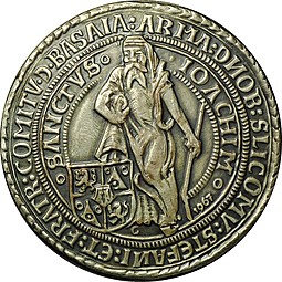 Монета Талер 1520 (иоахимсталер) Штефан Шлик Богемия Новодел 1967 года