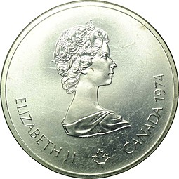 Монета 10 долларов 1974 Зевс - Олимпиада Монреаль 1976 Канада