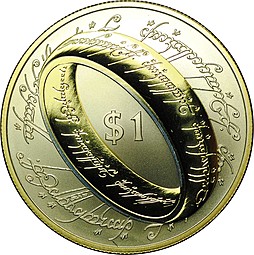Монета 1 доллар 2003 Властелин Колец - Кольцо всевластия Новая Зеландия