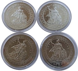 Набор 1 доллар 1999 Возвращение Макао Китаю Год Кролика Великобритания 4 монеты