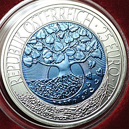 Монета 25 евро 2010 Возобновляемая энергия Ниобий Австрия