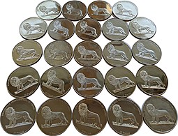 Набор 24 монеты 10 франков 2002-2003 История автомобиля Бельгийское Конго