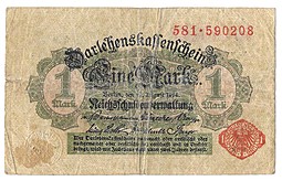 Банкнота 1 марка 1914 Германия Империя