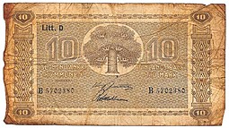 Банкнота 10 марок 1939 Финляндия