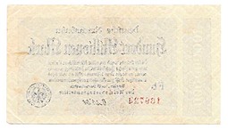 Банкнота 100000000 марок 1924 (1923) Железные дороги Германия