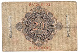 Банкнота 20 марок 1907 Германия Империя