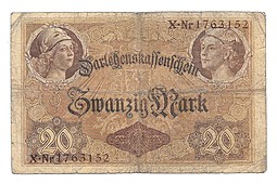 Банкнота 20 марок 1914 Германия Германская Империя 