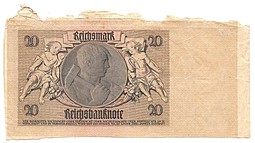 Банкнота 20 рейхсмарок (марок) 1929 (1924) Германия Веймарская республика