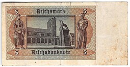 Банкнота 5 рейхсмарок (марок) 1942 Германия Третий рейх