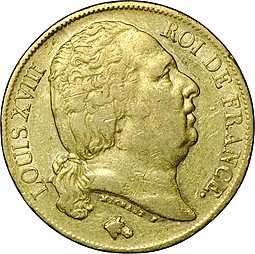Монета 20 франков 1819 A Франция
