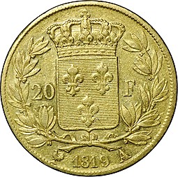 Монета 20 франков 1819 A Франция