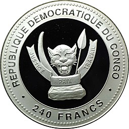 Монета 240 франков 2012 Год Дракона - Изобилие Конго