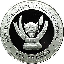 Монета 240 франков 2012 Год Дракона - Успех Конго