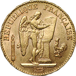 Монета 20 франков 1897 A Франция