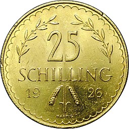 Монета 25 шиллингов 1926 Австрия