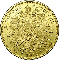 Монета 10 крон 1912 Австрия