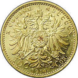 Монета 10 крон 1910 Австро-Венгрия
