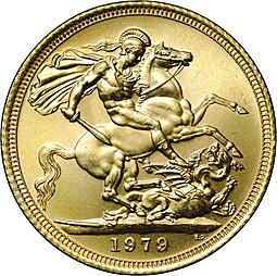 Монета 1 соверен (фунт) 1979 Великобритания