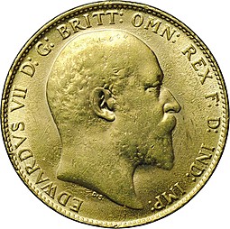 Монета 1 соверен (фунт) 1907 Великобритания