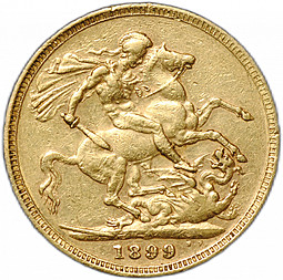 Монета 1 соверен (фунт) 1899 Великобритания