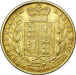 Монета 1 соверен (фунт) 1866 Великобритания