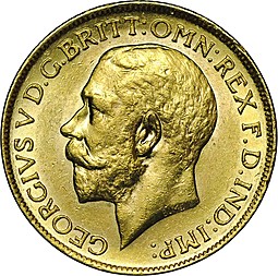 Монета 1/2 соверена (фунта) 1911 Великобритания