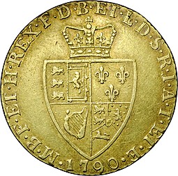 Монета 1 гинея 1790 Великобритания