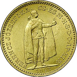 Монета 20 крон 1893 Венгрия