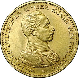Монета 20 марок 1914 А Пруссия Германия