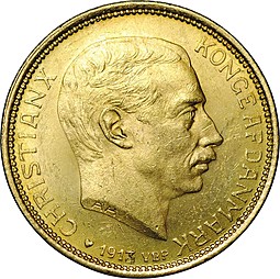 Монета 20 крон 1913 Дания