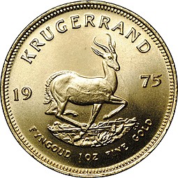 Монета 1 крюгерранд 1975 ЮАР